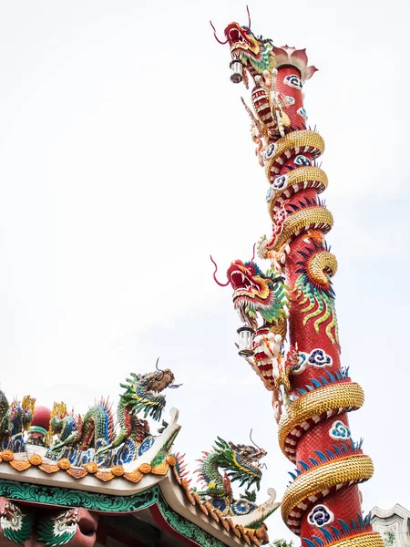 Reus gouden chinese draak op isoleren achtergrond — Stockfoto