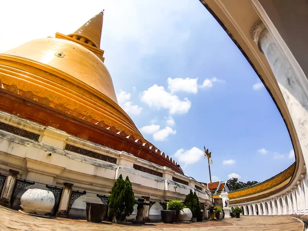 Złota Pagoda Phra Pathom Chedi Prowincji Nakhon Pathom Azja Tajlandia — Zdjęcie stockowe