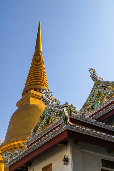 Złota Pagoda Tajlandia Architektura Świątyni Publicznej Świątyni Architektura Buddyzmu — Zdjęcie stockowe