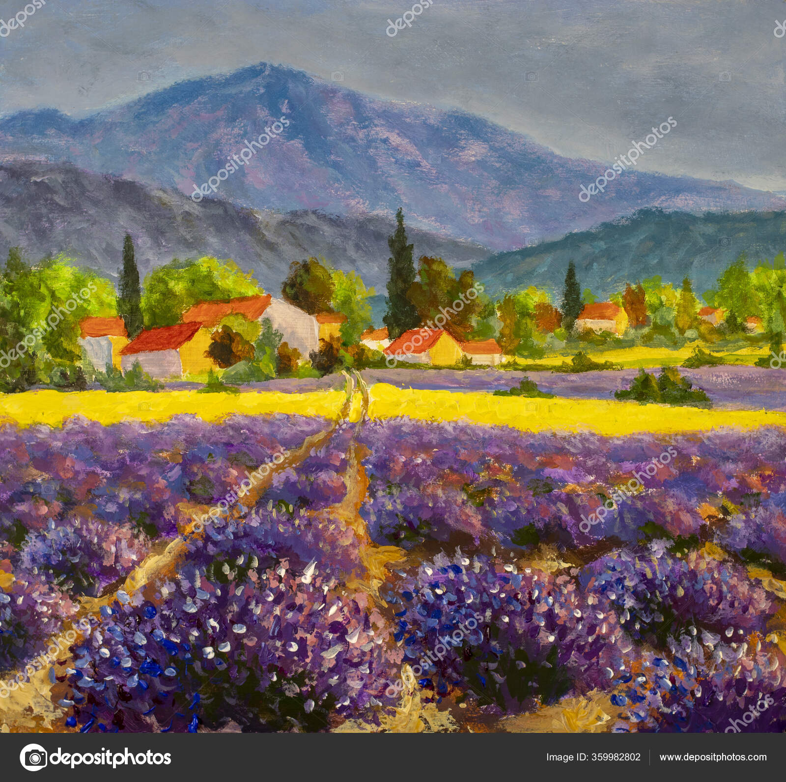 Rural Landscape Summer Day Provence, French Landscape Paintings