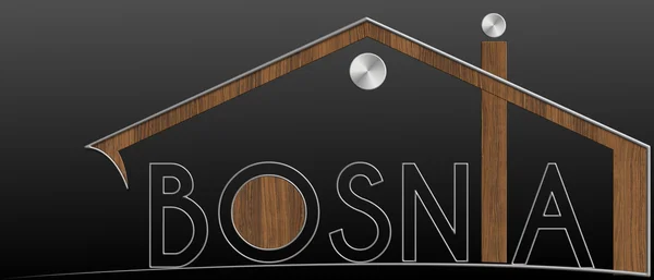 Bosnië bouwen met metalen en houten profiel — Stockfoto