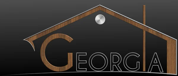 Georgia, budynek z metalu i drewna profilu — Zdjęcie stockowe