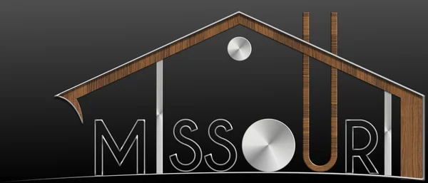 Missouri budova s profilem kovu a dřeva — Stock fotografie
