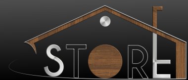 Metal ve ahşap kasalı bina mağaza