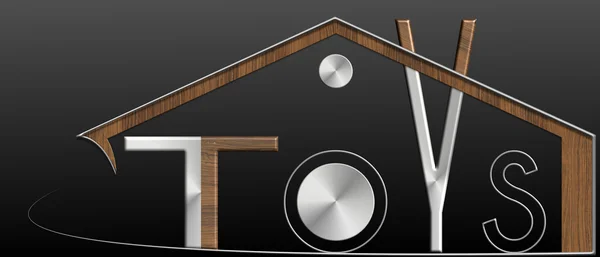 금속과 나무 프로필 건물 장난감 — 스톡 사진
