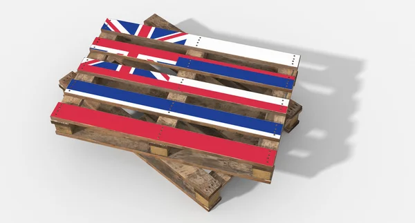 Palet 3D madera con bandera de la imagen Hawaii — Foto de Stock