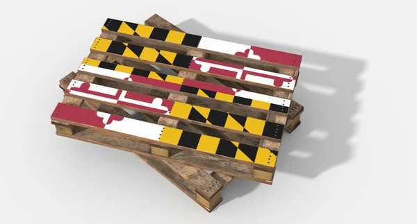 Madeira de paletes 3D com bandeira de imagem Kentucky . — Fotografia de Stock