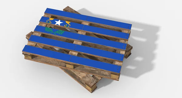 3D pallet wood with image flag Nevada — Stock Photo, Image