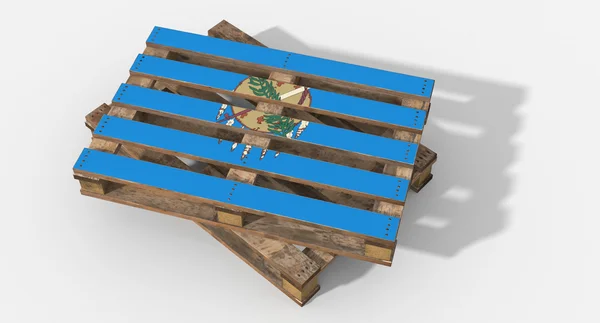 与图像的 3d 托盘木材船旗俄克拉荷马州 — 图库照片