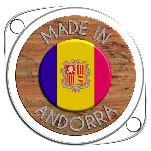 Made of metal and grunge wooden Andorra — Stock Photo, Image