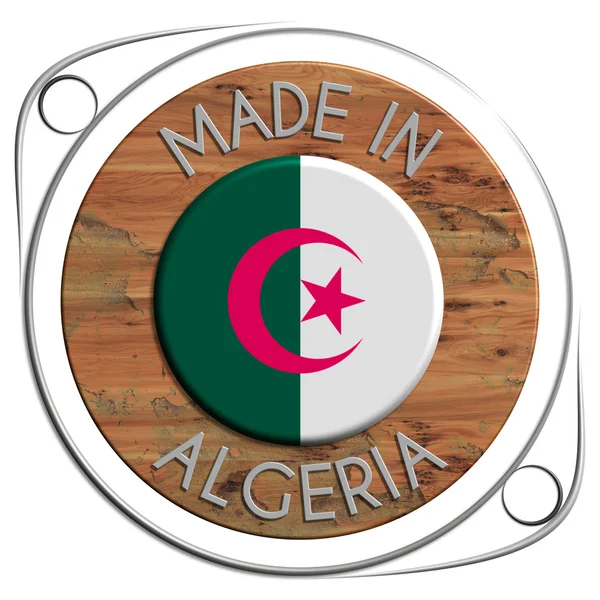 Made of metal and grunge wooden Algeria — Stock Photo, Image