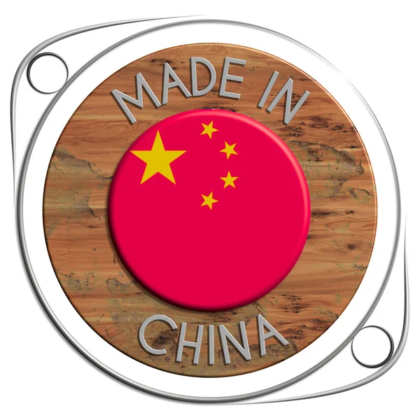 Feito de metal e madeira grunge CHINA — Fotografia de Stock