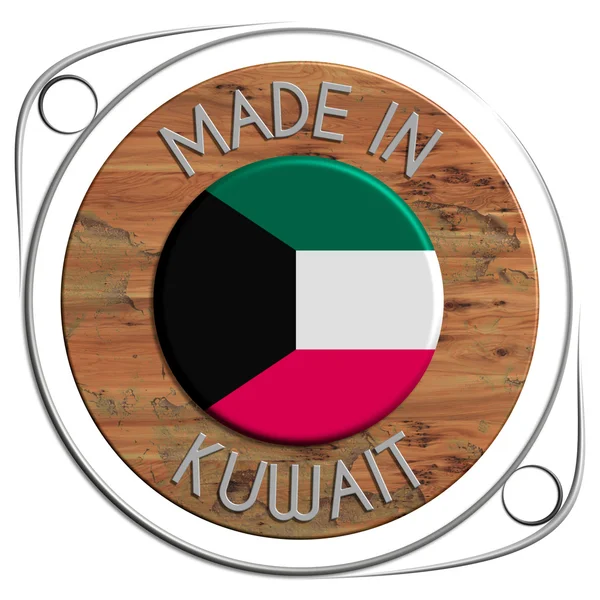 Made of metal and grunge wooden KUWAIT — Stock Photo, Image