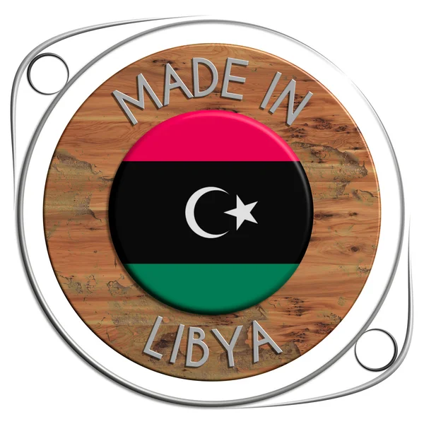 Made of metal and grunge wooden LIBYA — Stock Photo, Image