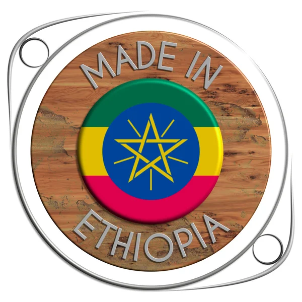 Made of metal and grunge wooden ETHIOPIA — Stock Photo, Image