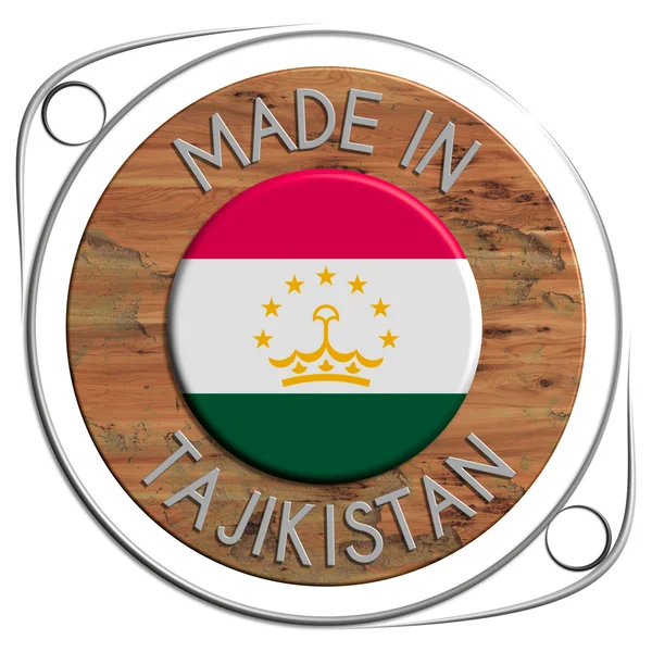 Made of metal and grunge wooden TAJIKISTAN — Stock Photo, Image