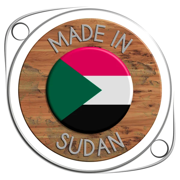 Made of metal and grunge wooden SUDAN — Stock Photo, Image