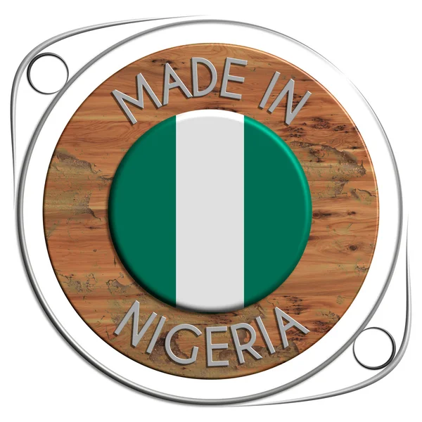 Made of metal and grunge wooden NIGERIA — Stock Photo, Image