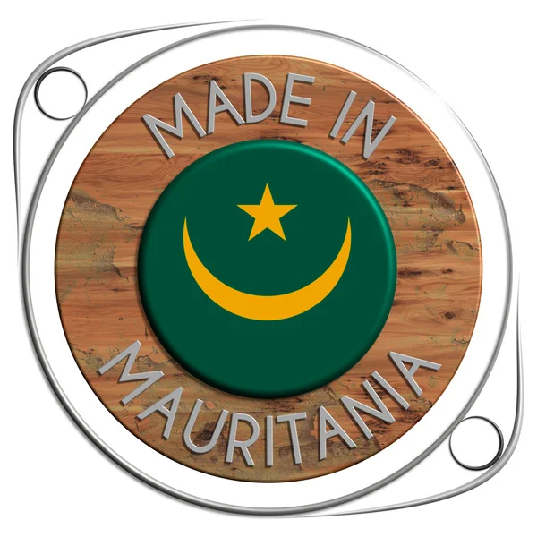 Made of metal and grunge wooden MAURITANIA — Stock Photo, Image