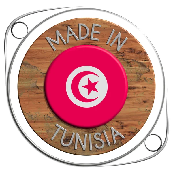 Made of metal and grunge wooden TUNISIA — Stock Photo, Image