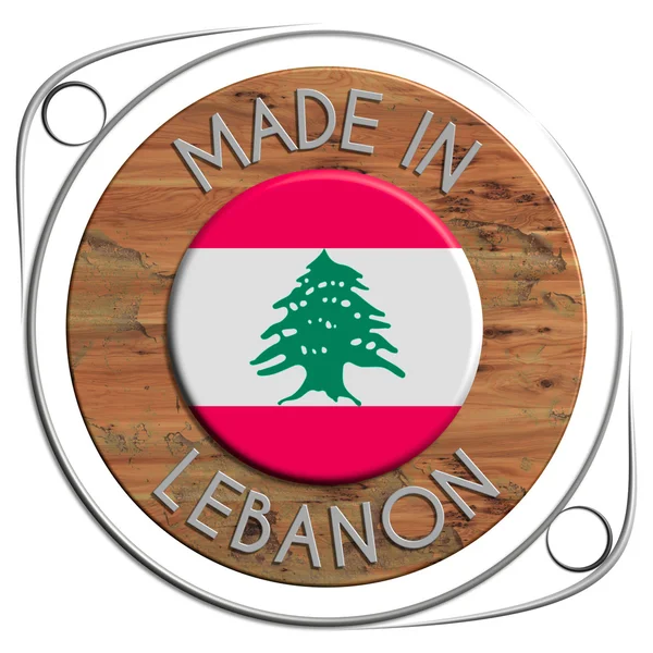 Made of metal and grunge wooden LEBANON — Stock Photo, Image