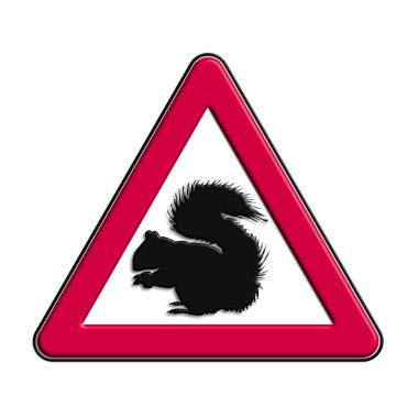 Uyarı veya uyarı sembolü sincap ile