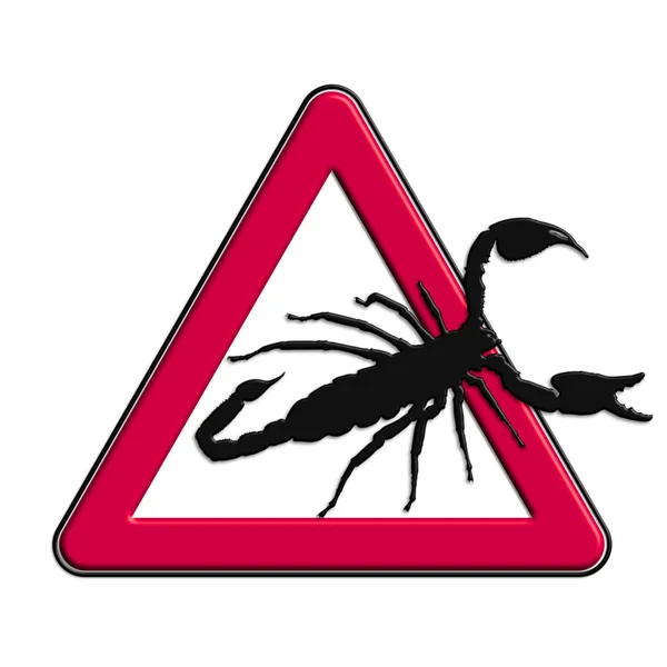 Warning or caution symbol with scorpions — ストック写真
