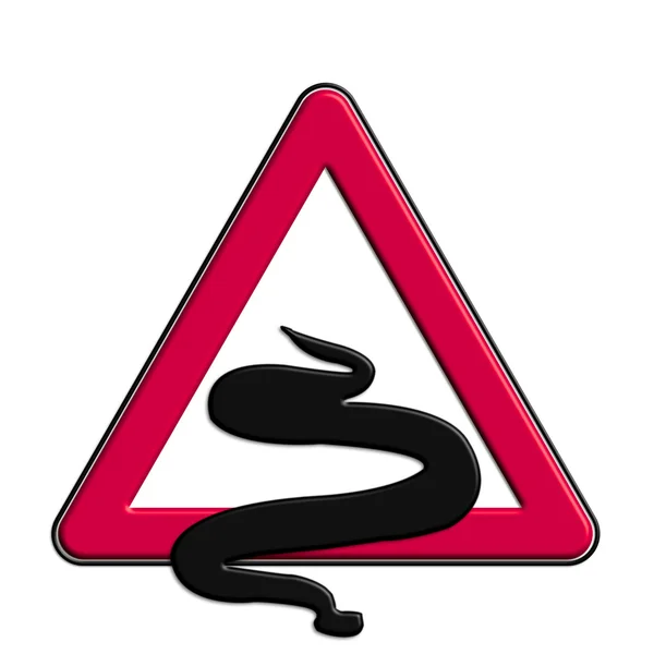 Waarschuwing of Let op symbool met slangen — Stockfoto