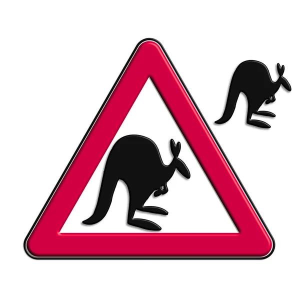 Warning or caution symbol with Kangaroos — ストック写真