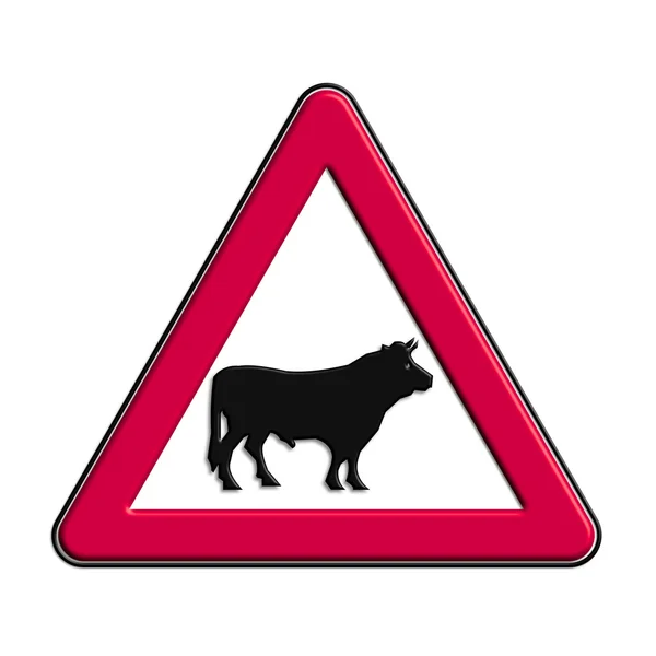 Símbolo de advertência ou de precaução com touros — Fotografia de Stock