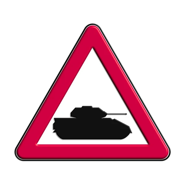 Warning or caution symbol with war — Stock fotografie