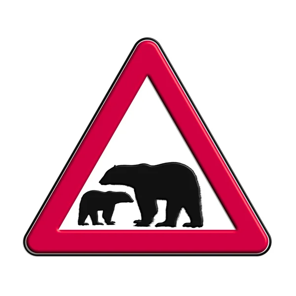 Символ предостережения или предостережения с медведями — стоковое фото
