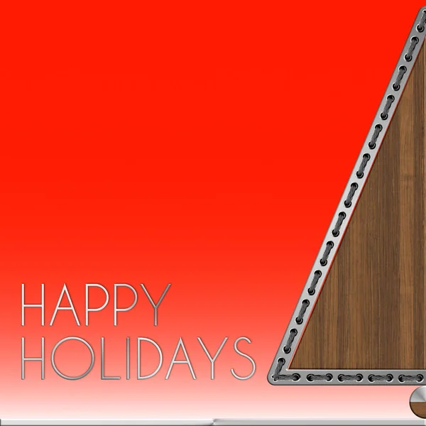 Weihnachtsbaum frohe Feiertage Stahl und Holz — Stockfoto