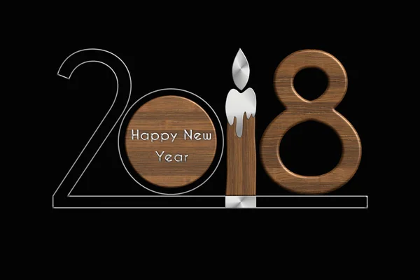 Bonne année 2018 acier et bois — Photo