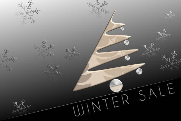 冬季销售与雪中织物的符号 — 图库照片