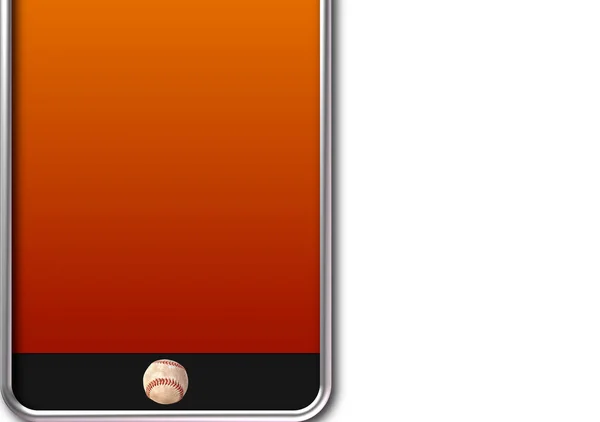 Phone with Home Ball Baseball Button — Stock Photo, Image