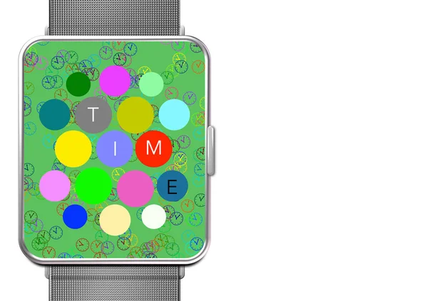 Zegar z ekranu aplikacji i czas — Zdjęcie stockowe