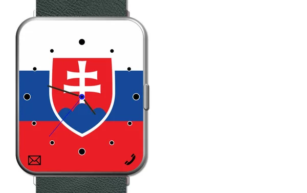 Słowacja ekran dotykowy zegar — Zdjęcie stockowe