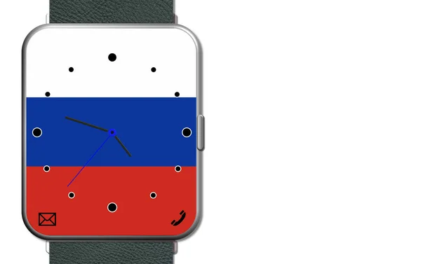 時計タッチ画面ロシア — ストック写真