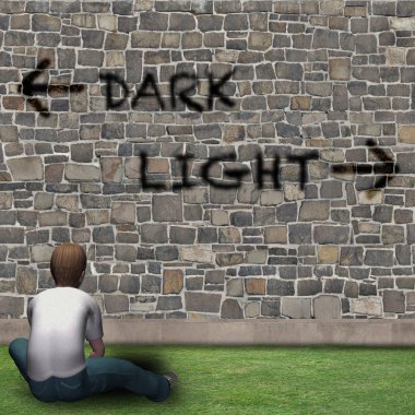 Çocuğun önünde seçme-in hayat, karanlık, ışığı