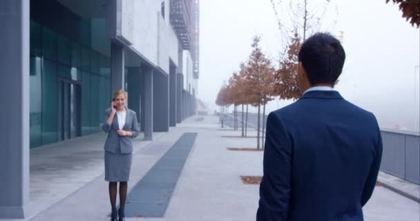 Les partenaires se rencontrent pendant la pause travail — Video