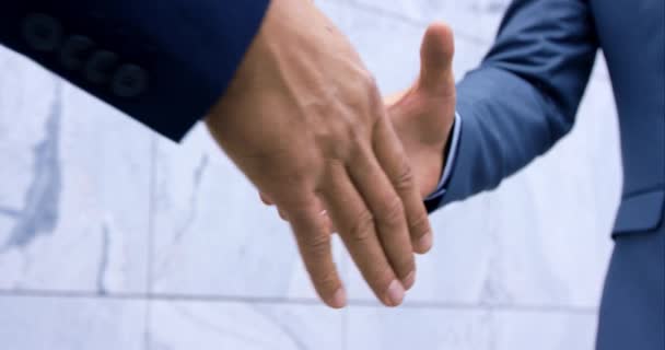 Бізнесмени потиснути один одному руки — стокове відео