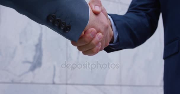 Businessmen shake hands — Stock Video