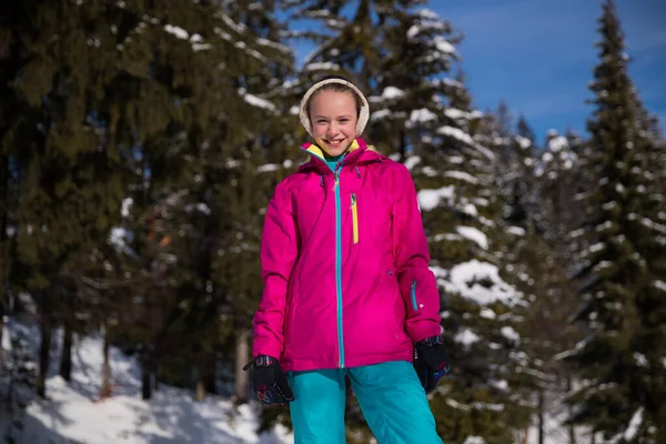 Little Girl Posing Snow Royalty Free Stock Photos