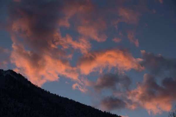 Прекрасний Знімок Гори Заході Сонця Ліцензійні Стокові Зображення