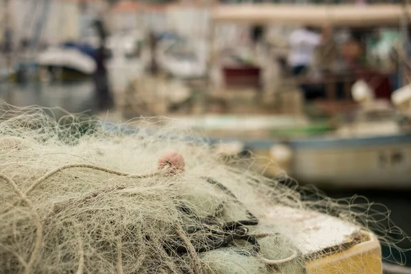 Close Fishing Net Fishing Boat – stockfoto