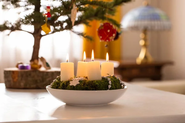 Candles Burning Holiday Season – stockfoto