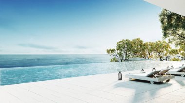 Beach lounge / 3d iç render