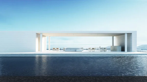 Beach oturma odası - Beach lounge / 3d iç render