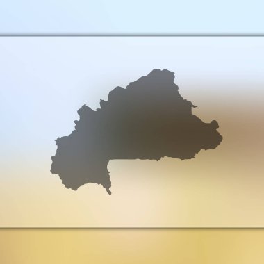 Burkina-Faso haritası. Burkina-Faso vektör silueti. Bulanık arka plan